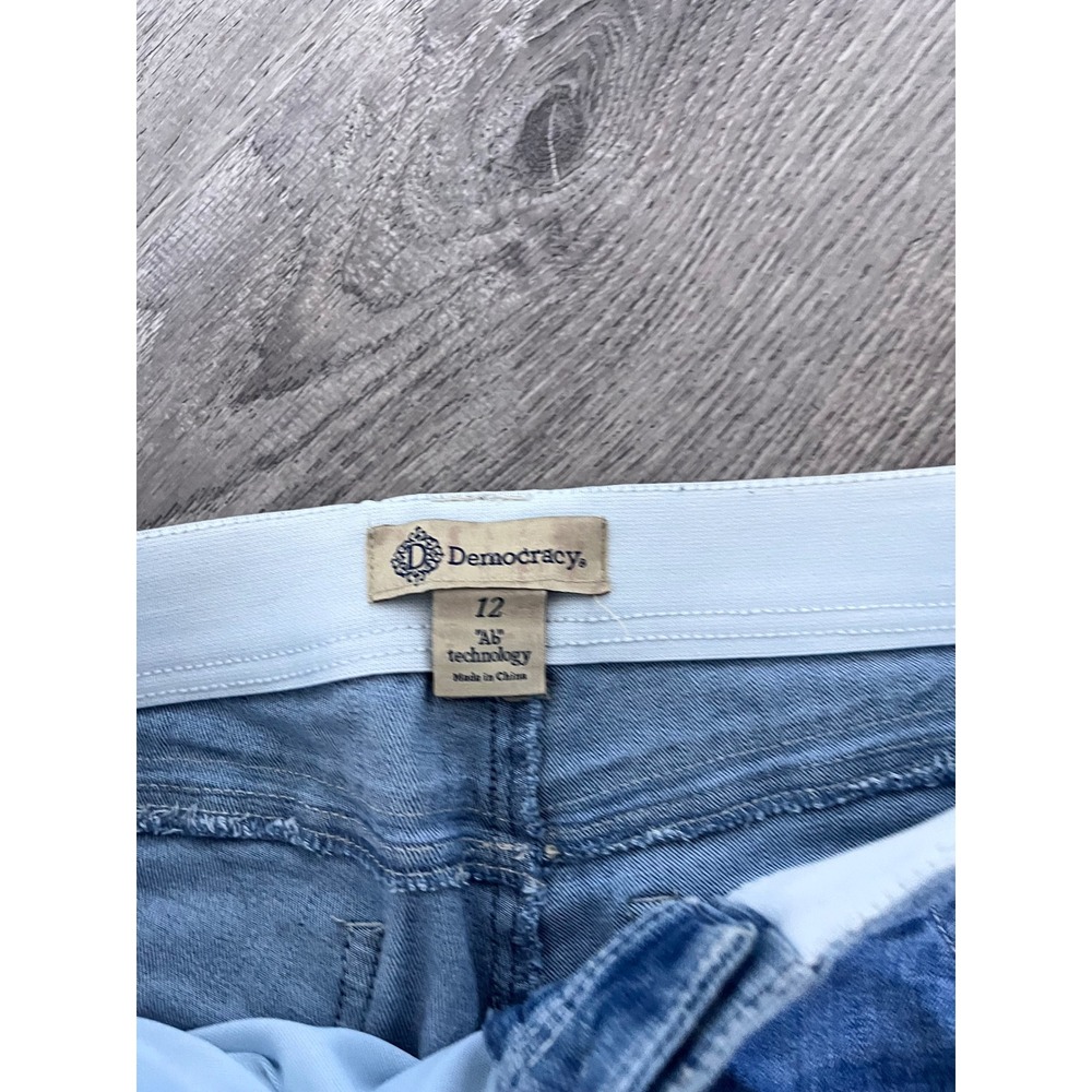 Democracy Ab Solution Skinny Jeans Womens 12 Medium Wash Distressed Ankle Denim - Picture 2 of 11